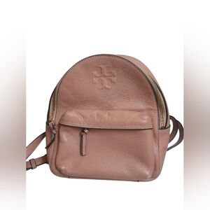 Tory Burch Small Leather Backpack in Blush Pink